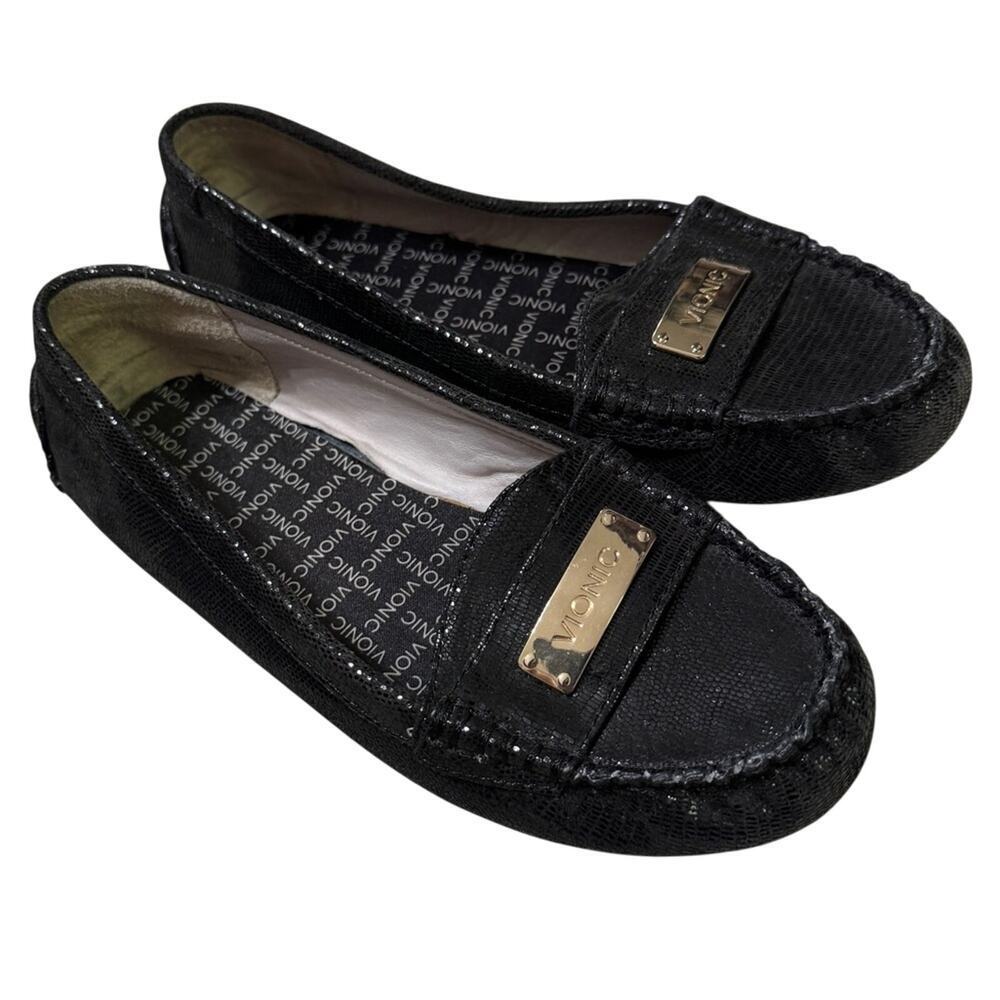 Vionic Womens Sydney Driving Loafers Black Size 7